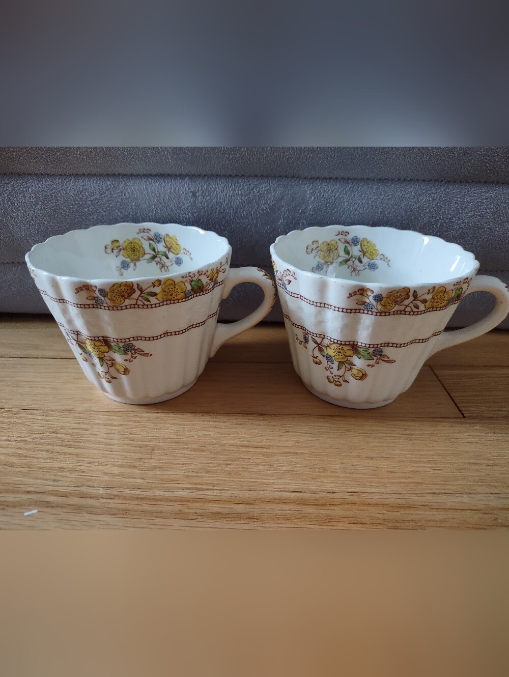Vintage Copeland Spode “Buttercup” Tea Cups – Set of 2 – Made in England